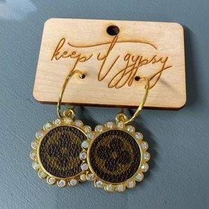 Upcycled Louis Vuitton earrings